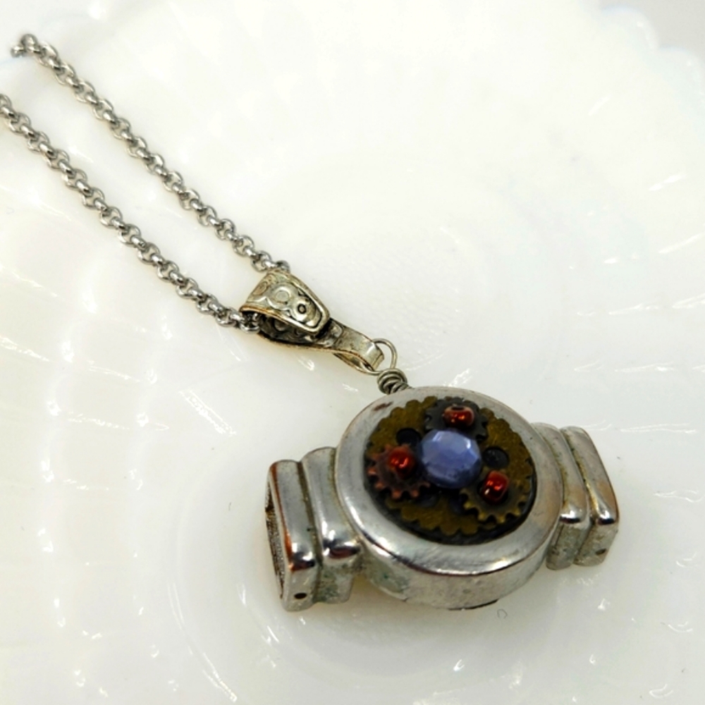 Hand Crafted Necklace from Upcycled Watch and Jewelry Parts